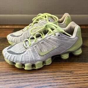 Nike Shox TLX Running Sneakers Sz 8.5 White Green Athletic Shoe Streetwear